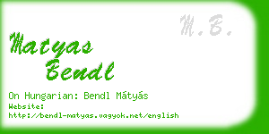 matyas bendl business card