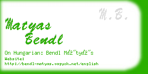 matyas bendl business card